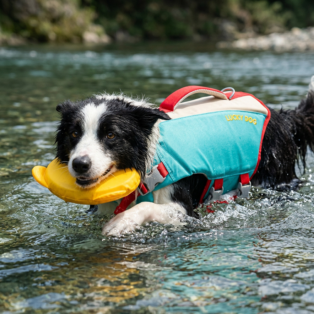 Bear Print Polyester Dog Life Jacket