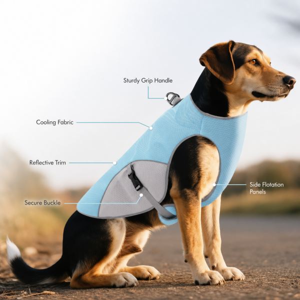 Talenori 媒体包候选图 - 卖点说明图 Cooling Dog Vest with Reflective Trim