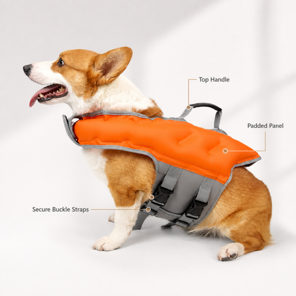 Talenori 媒体包候选图 - 卖点说明图 Vest-Style Dog Life Jacket in Polyester