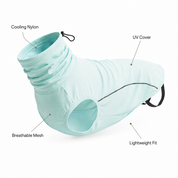 Talenori 媒体包候选图 - 卖点说明图 Dog Sun Protection Vest with Cooling Nylon UV Cover