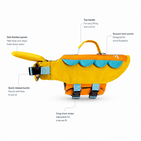 Minimal Cartoon Dog Life Jacket