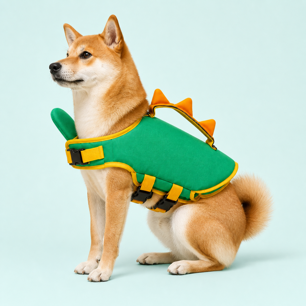 Green Dinosaur Dog Life Jacket